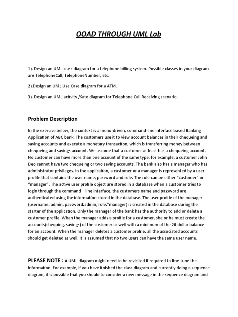 Ooad Through Uml Lab | PDF | Use Case | User (Computing)