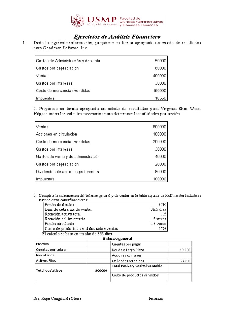 Ejercicios Prácticos de Análisis Financiero | PDF | Estado de ...