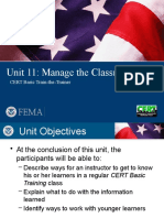 Unit 11: Manage The Classroom: CERT Basic Train-the-Trainer CERT Basic Train-the-Trainer