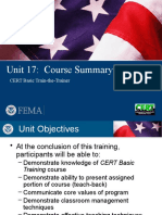 Unit 17: Course Summary: CERT Basic Train-the-Trainer