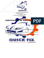 Certificate of Employment: Quick Fix Car Repair and Parts Limited Co. Lot 13 Blk. 1, Brgy. Villamonte, Bacolod City