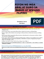 Persepsyon NG Mga Mag-Aaral at Guro Sa Wikang Filipino at Wikang Ingles