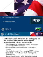 Unit 7: Training and Exercises: CERT Program Manager