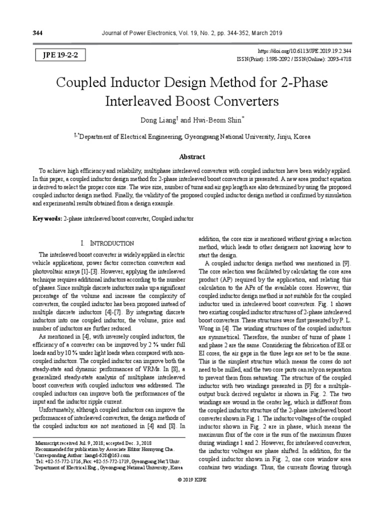Coupled Inductor Design Method For 2-Phase Interleaved Boost Converters ...