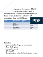 Benchmark Program CPI, Execution Time & MIPS Rate