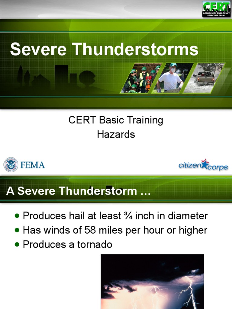 CERT Thunderstorm Safety Guide | PDF