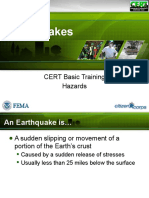 Earthquakes: CERT Basic Training Hazards