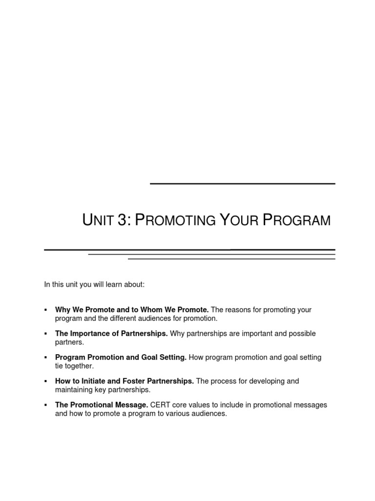 Promoting Your CERT Program Effectively | PDF | Business