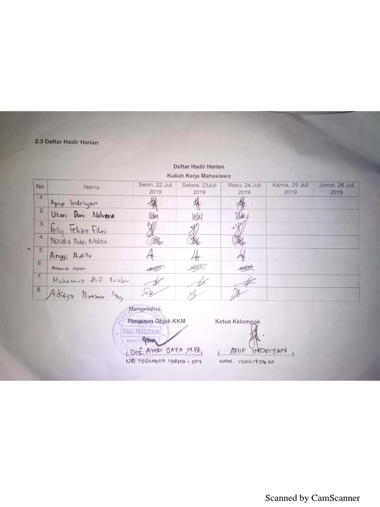 Daftar Hadir | PDF