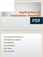 Application of Motivation Theories