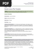 Step 1: Plan Sample Lesson Plan Template