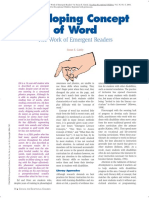Developing Concept of Word: The Work of Emergent Readers
