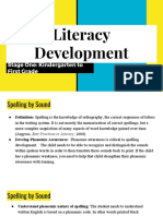 Literacy Development: Stage One: Kindergarten To First Grade