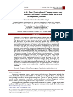 Antibacterial Activity Test, Evaluation of Pharmacognosy and Phytochemical Screening of Some Extract of Globe Amaranth (Gomphrena Globosa)