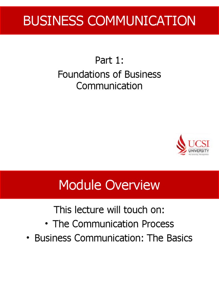 BC 01 The Communication Process | PDF | Nonverbal Communication ...