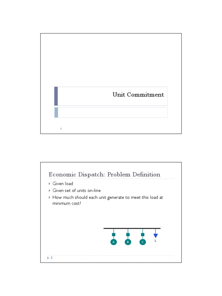 Unit Commitment: Economic Dispatch: Problem Definition | PDF | Dynamic ...