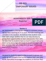 PD 321 Contemporary Issues: Rosalinda D. Sab-It Reporter