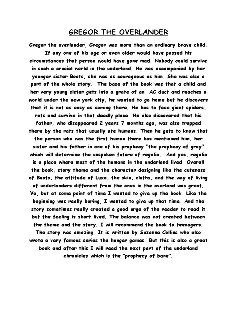 Gregor The Overlander PDF