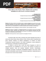 Dança, Música, Artes Visuais e Teatro