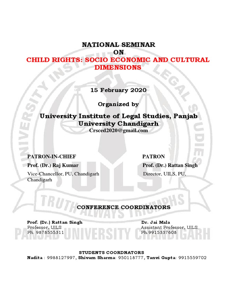 National Seminar 15feb-2020 | PDF | Children's Rights | Ethical Principles