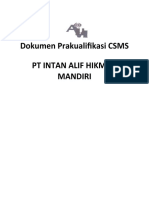 Prakualifikasi CSMS PT INTAN ALIF HIKMAH