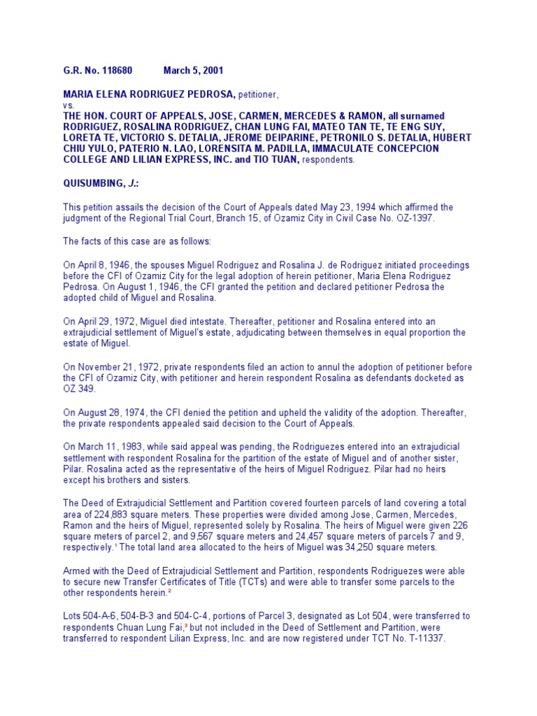 Dispute Over Estate Partition Leads to Supreme Court Case Regarding