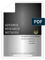 Advance Research Methods: Submitted To: Ma'am Mehwish