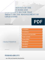 Characteristics of The Travel, Tourism and Hospitality Sector That Impact On The Management of Operations