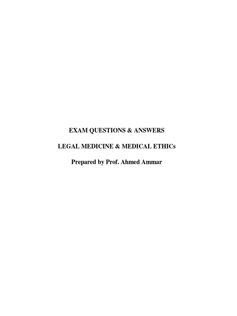Medical Ethics Exam Questions & Answers | PDF | Informed Consent ...