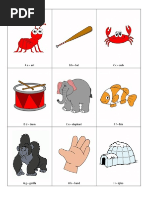 Jolly Phonics 26 Coloured Printable Images