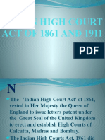 Indian High Court ACT OF 1861 AND 1911