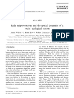 (Wilson, Costanza & Ostrom Et Al, 1999) Scale Misperceptions and The Spatial Dynamics of Socio-Ecological Systems