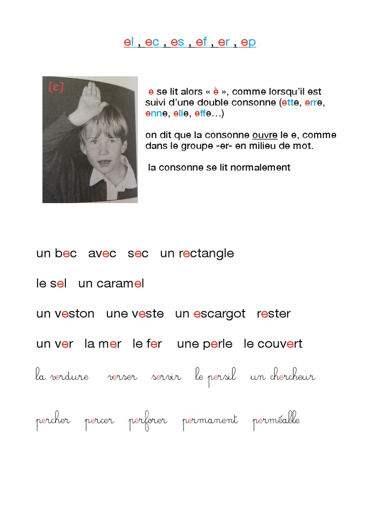 Sons et mots en el, er, es, ef, ep | PDF