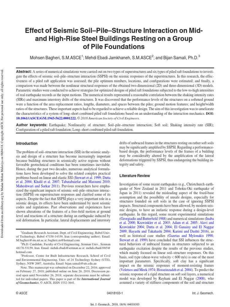 Effect of Seismic Soil-Pile-Structure Interaction On Mid and High Rise ...