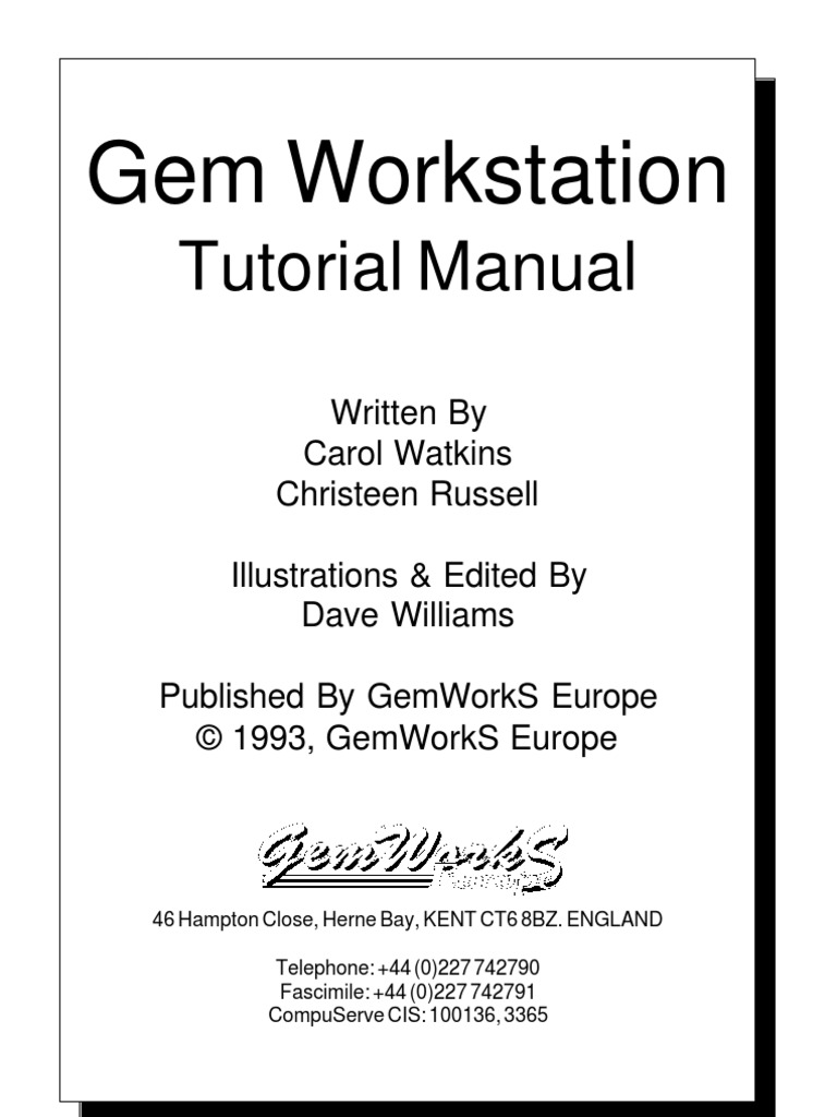 GEM WS Tutorial | PDF | Floppy Disk | Synthesizer