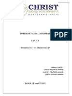 International Business: Submitted To - Dr. Halaswamy D