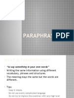 Week 10 - Paraphrasing (GC)