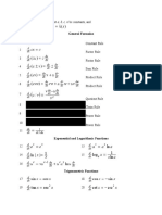 In The Following Formulas, Let A, B, C, N Be Constants, and