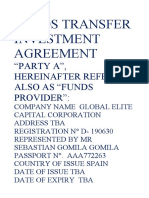 Funds Transfer Investment Agreement: "Party A", Hereinafter Referred Also As "Funds Provider"