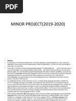 Minor Project (2019-2020)