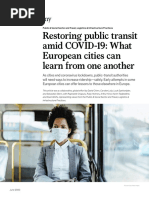 Restoring Public Transit Amid COVID-19: What European Cities Can Learn From One Another