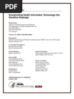 Download Incorporating Health Information Technology Into Workflow Redesign - AHRQ by Rich Elmore SN46459339 doc pdf