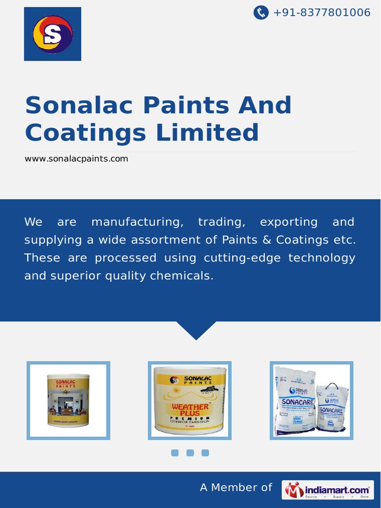 Sonalac Paints and Coatings Limited PDF Paint Acrylic Paint