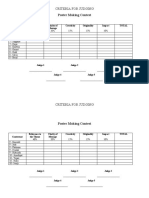 CRITERIA FOR JUDGING Poster Making