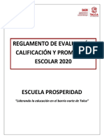 Reglamento de Evaluación Esc. Prosperidad 2020