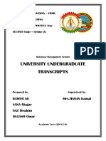 University Undergraduate Transcripts: Bawer Ali Mrs - HANAN Kamal SANA Rizgar NAZ Ibrahim Dlgash Omar