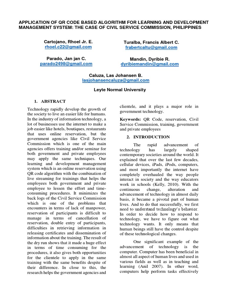 QR Code Online Reservation System for CSC | PDF | Computing | Computing ...