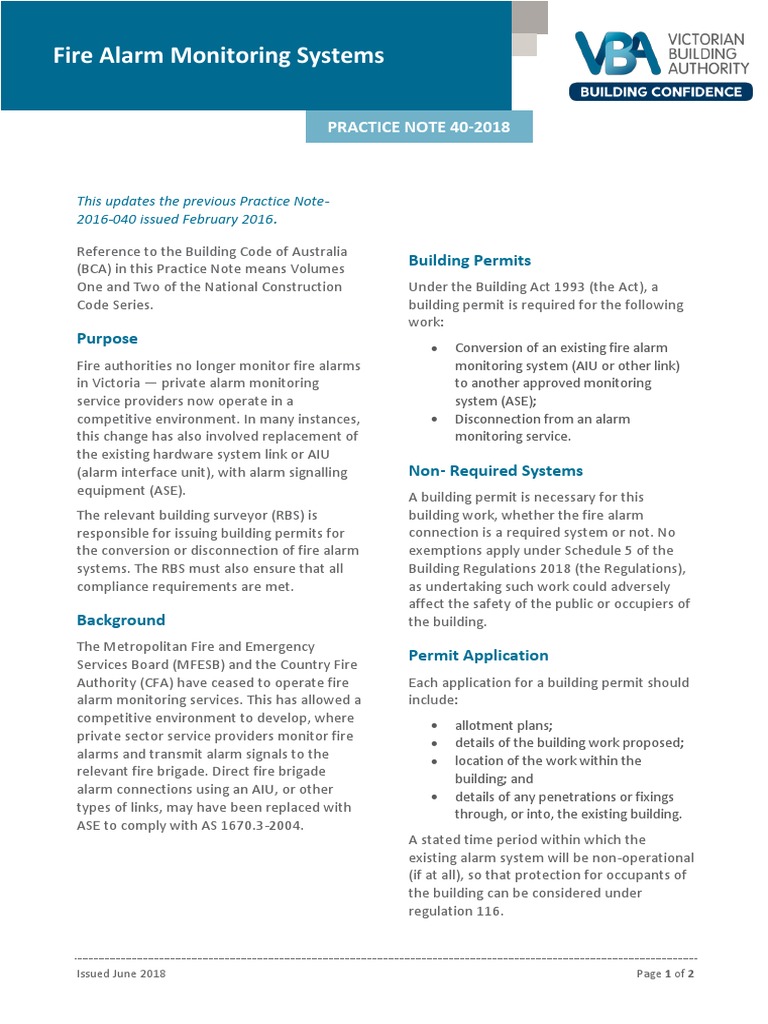 Fire Alarm Monitoring Systems: Building Permits | PDF | Safety | Government