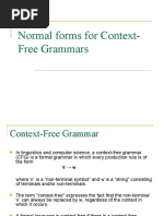 Normal Forms For Context Free Grammars