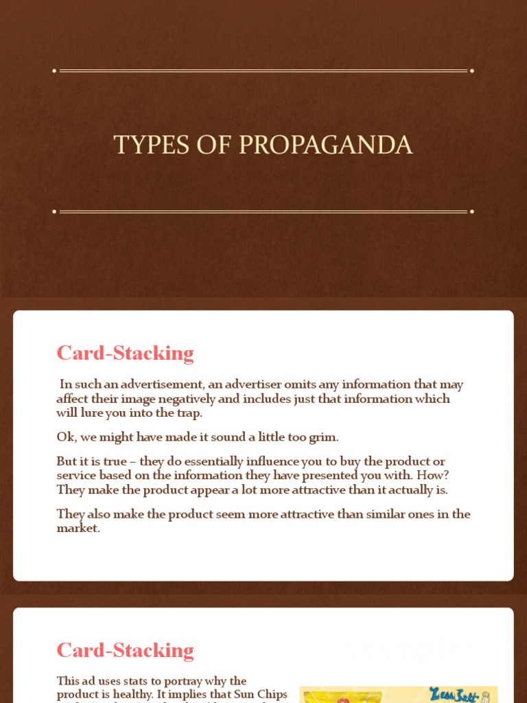 Types of Propaganda Techniques: Card-Stacking, Name-Calling, Bandwagon ...